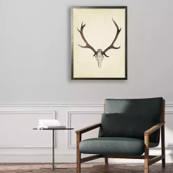 Kirklands Home Antler in Pewter Framed Art Print Tan Hot