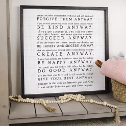 Kirklands Home Anyway Framed Wood Wall Plaque Clearance