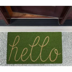 Kirklands Home Apple Hello Doormat Green Best