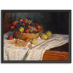 Kirklands Home Apples and Grapes Framed Canvas Art Print Multi New