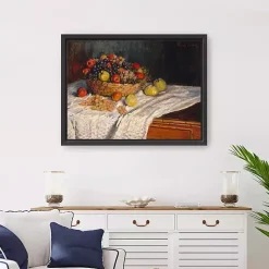 Kirklands Home Apples and Grapes Framed Canvas Art Print Multi New