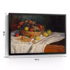 Kirklands Home Apples and Grapes Framed Canvas Art Print Multi New