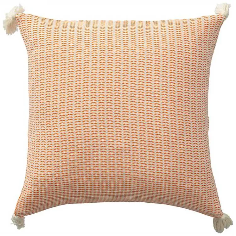 Pillows>Kirklands Home Apricot Trapeze Organic Cotton Throw Pillow