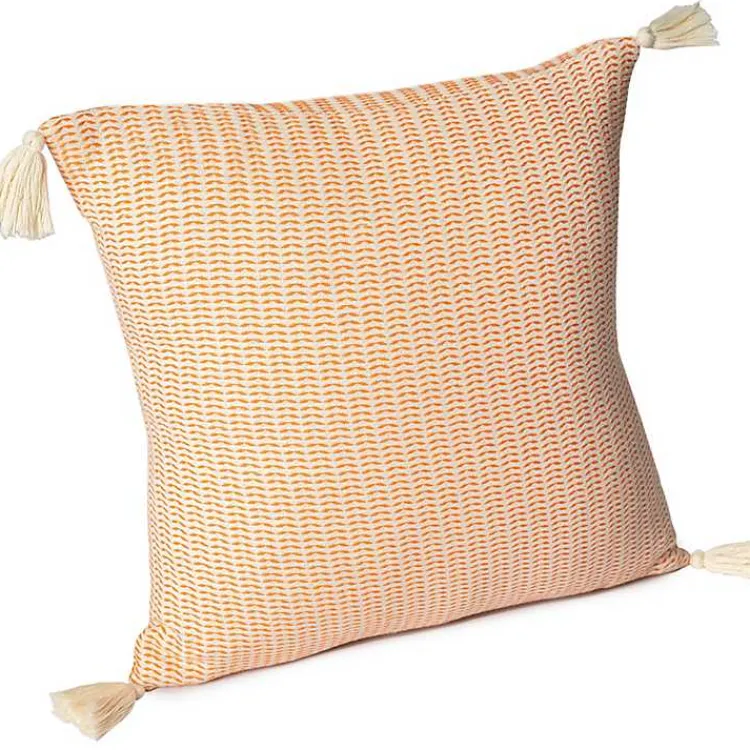 Pillows>Kirklands Home Apricot Trapeze Organic Cotton Throw Pillow