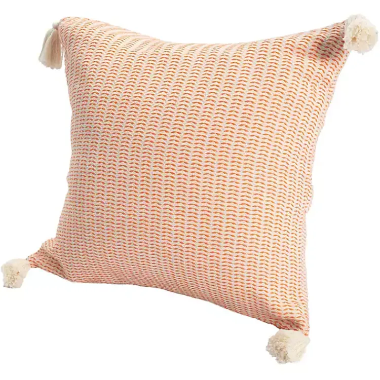Pillows>Kirklands Home Apricot Trapeze Organic Cotton Throw Pillow