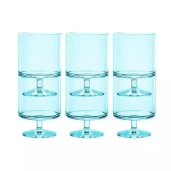 Kirklands Home Aqua Acrylic Goblet Wine Glasses, Set of 6 Blue