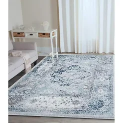 Kirklands Home Aqua and Gray Alex Area Rug, 5x7 Discount
