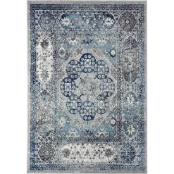 Kirklands Home Aqua and Gray Alex Area Rug, 5x7 Discount