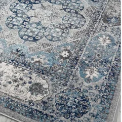 Kirklands Home Aqua and Gray Alex Area Rug, 5x7 Discount