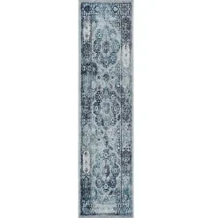 Kirklands Home Aqua and Gray Alex Runner, 2x6 Hot