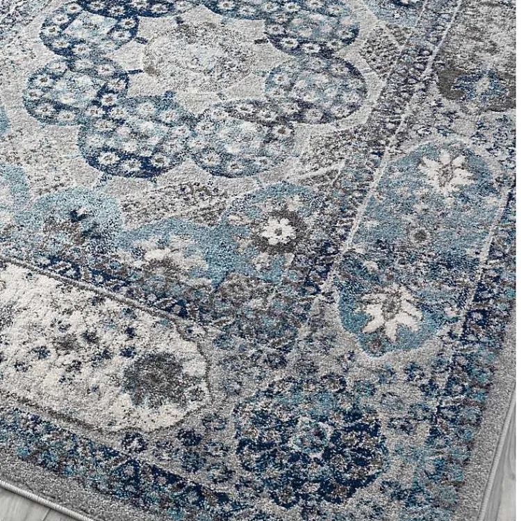 Kirklands Home Aqua and Gray Alex Runner, 2x6 Hot