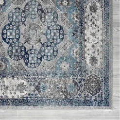 Kirklands Home Aqua and Gray Alex Runner, 2x6 Hot