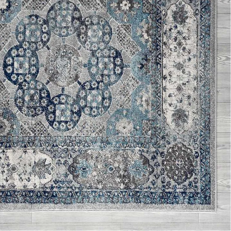Kirklands Home Aqua and Gray Alex Runner, 2x6 Hot