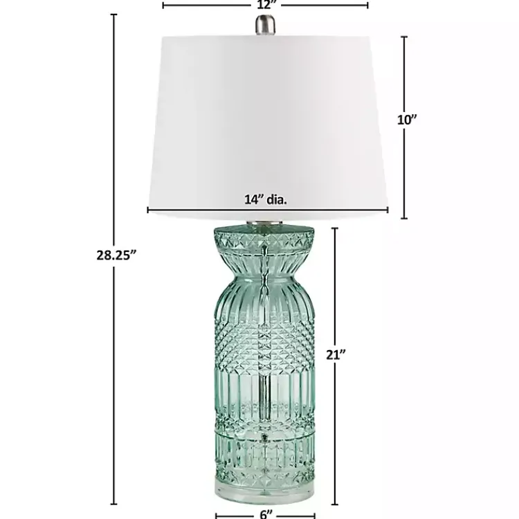 Kirklands Home Aqua Textured Glass Luxuria Table Lamp Blue Hot