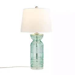 Kirklands Home Aqua Textured Glass Luxuria Table Lamp Blue Hot