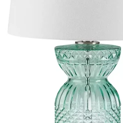 Kirklands Home Aqua Textured Glass Luxuria Table Lamp Blue Hot