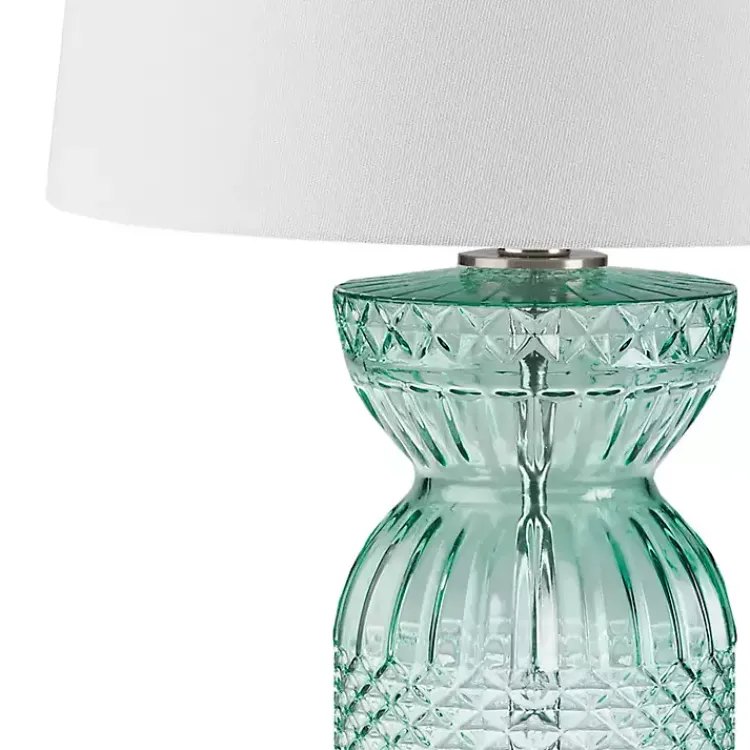 Kirklands Home Aqua Textured Glass Luxuria Table Lamp Blue Hot