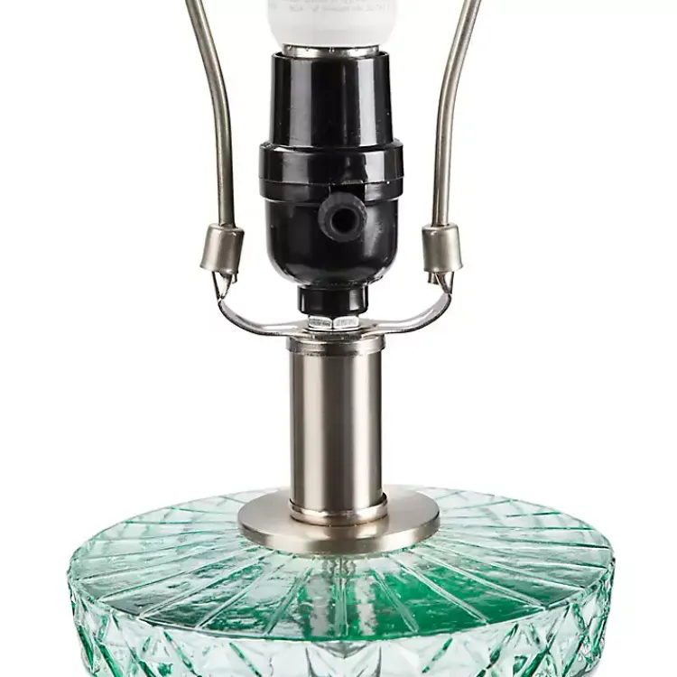 Kirklands Home Aqua Textured Glass Luxuria Table Lamp Blue Hot