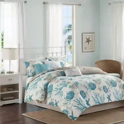 Kirklands Home Aqua Coastal 7-pc. King Comforter Set New