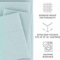 Kirklands Home Aqua Embossed Checkered 3-pc. Twin Sheet Set Blue Discount