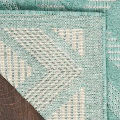 Kirklands Home Aqua Flatweave Diamond Outdoor Area Rug Blue Best
