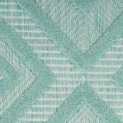 Kirklands Home Aqua Flatweave Diamond Outdoor Area Rug Blue Best