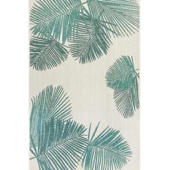 Kirklands Home Aqua Forest Leaf Indoor/Outdoor Area Rug, 6x9 Hot