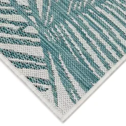 Kirklands Home Aqua Forest Leaf Indoor/Outdoor Area Rug, 6x9 Hot