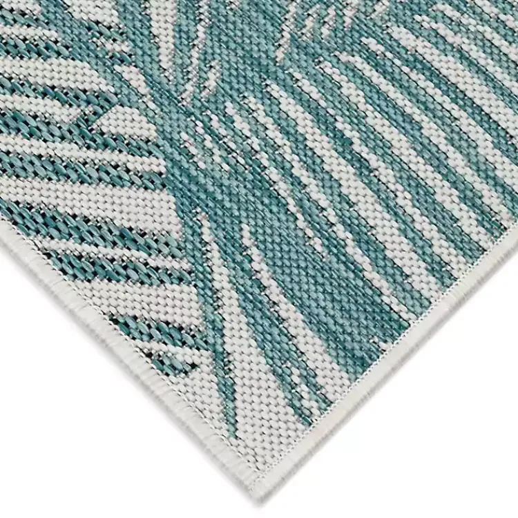 Kirklands Home Aqua Forest Leaf Indoor/Outdoor Area Rug, 6x9 Hot