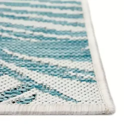 Kirklands Home Aqua Forest Leaf Indoor/Outdoor Area Rug, 6x9 Hot