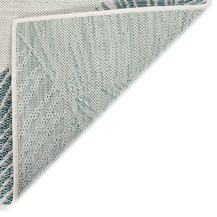 Kirklands Home Aqua Forest Leaf Indoor/Outdoor Area Rug, 6x9 Hot
