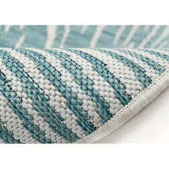 Kirklands Home Aqua Forest Leaf Indoor/Outdoor Area Rug, 6x9 Hot