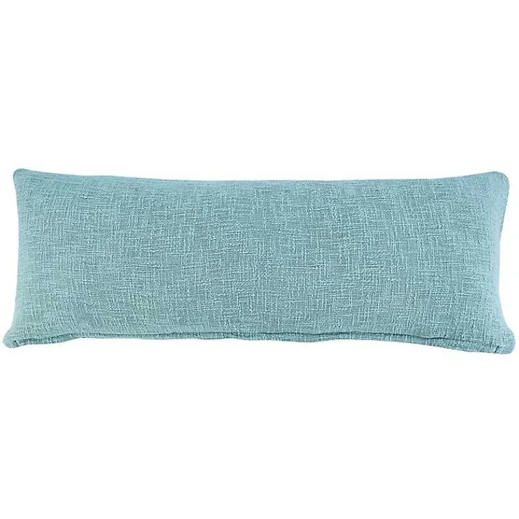 Pillows>Kirklands Home Aqua Fringe Diamond Lumbar Pillow Blue