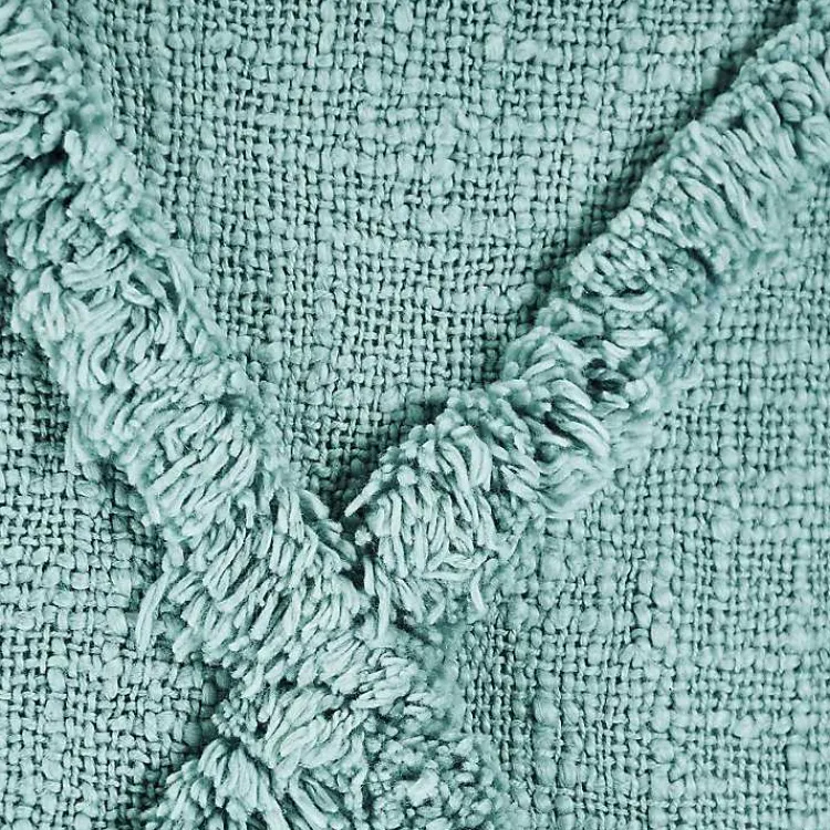 Pillows>Kirklands Home Aqua Fringe Diamond Pillow, 20 in. Blue