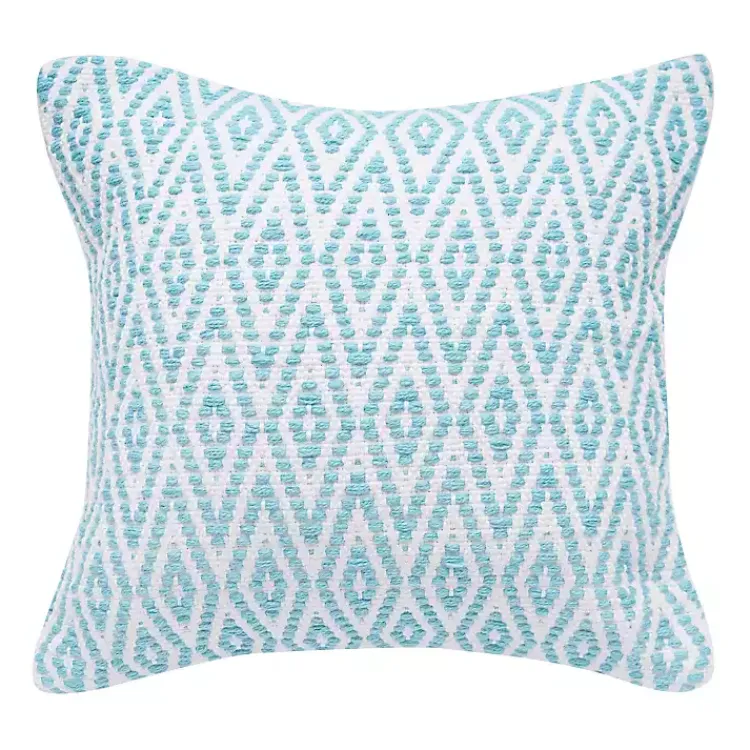 Pillows>Kirklands Home Aqua Harlequin Indoor/Outdoor Pillow