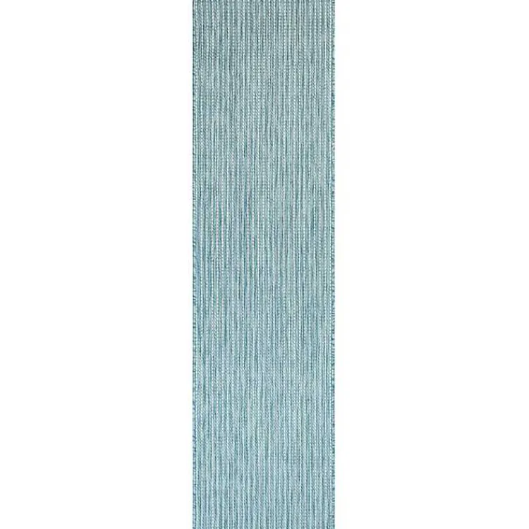 Kirklands Home Aqua Intertwine Indoor/Outdoor Runner Blue New