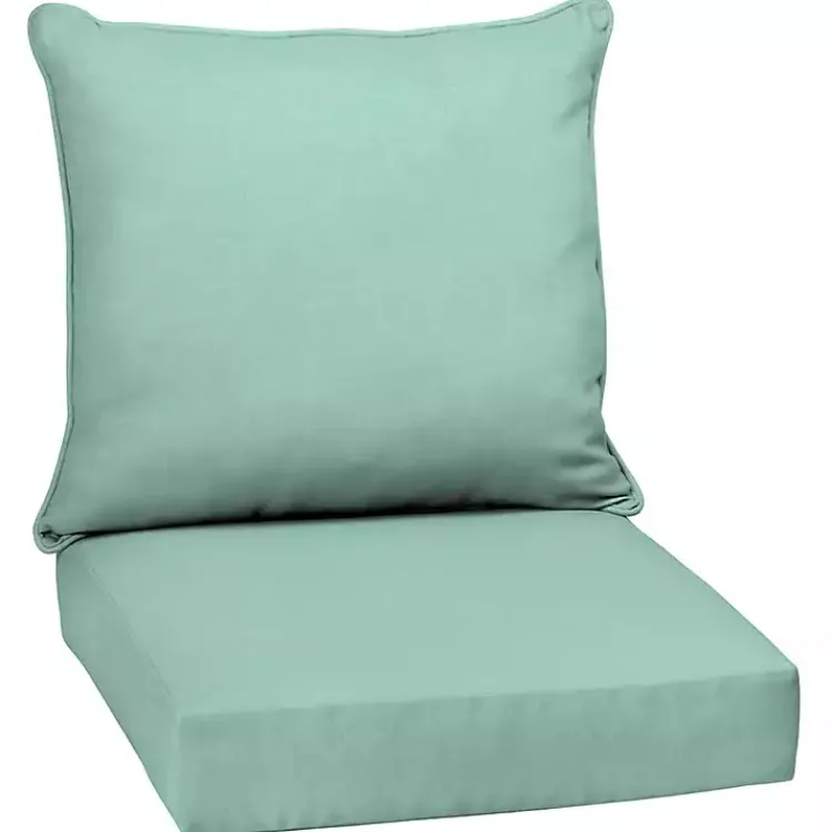 Kirklands Home Aqua Leala Texture Outdoor Deep Seat Cushions Blue