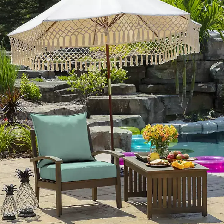 Kirklands Home Aqua Leala Texture Outdoor Deep Seat Cushions Blue