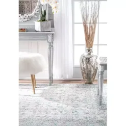 Kirklands Home Aqua Rio Round Area Rug, 5 ft. Clearance