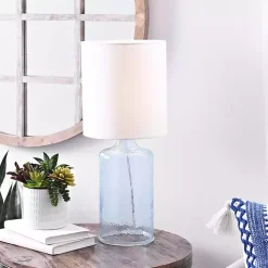 Kirklands Home Aqua Seeded Glass Table Lamp White Online
