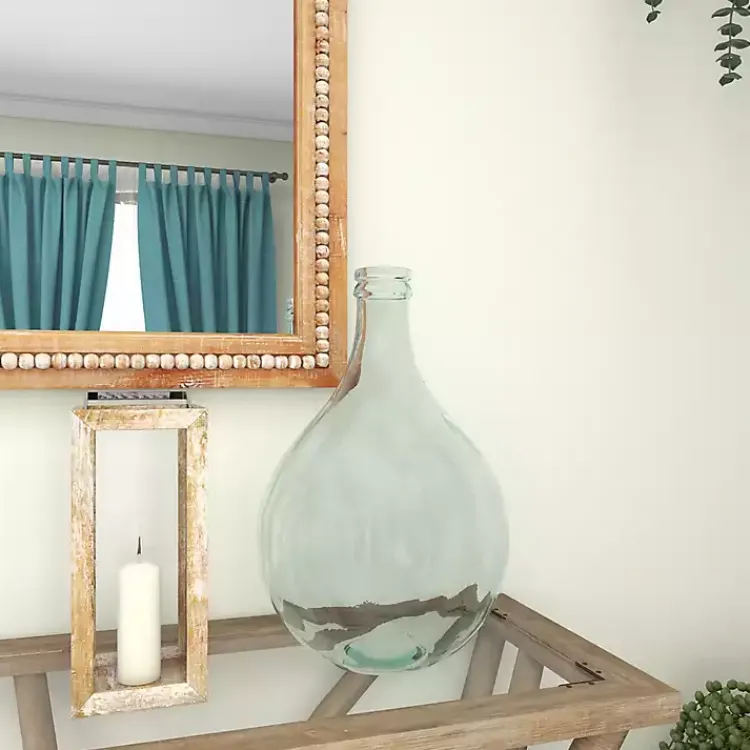 Vases>Kirklands Home Aqua Teardrop Glass Tabletop Decorative Vase Blue
