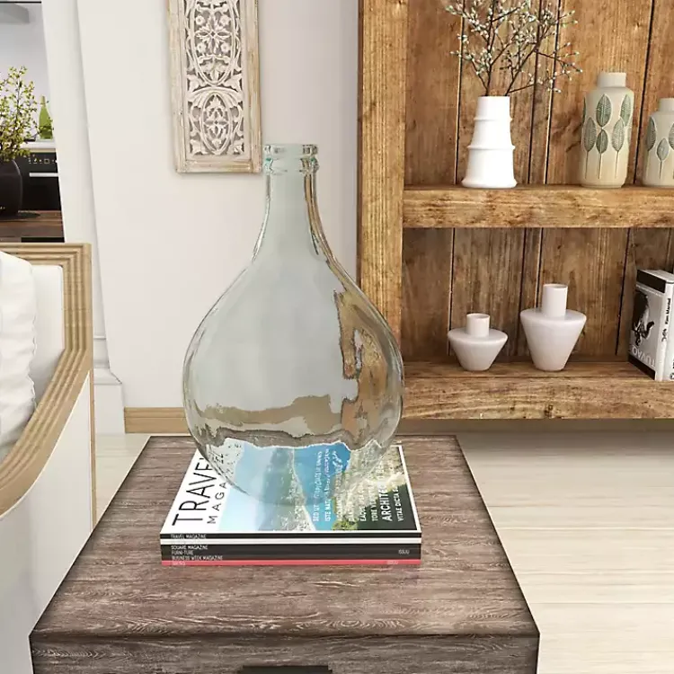Vases>Kirklands Home Aqua Teardrop Glass Tabletop Decorative Vase Blue
