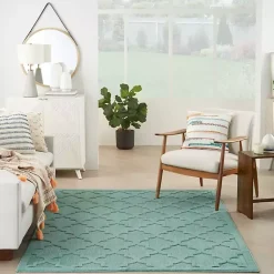 Kirklands Home Aqua Trellis Indoor/Outdoor Area Rug, 6x9 Blue Hot