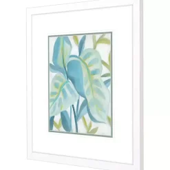 Kirklands Home Aqua Tropical Leaves I Framed Art Print Blue Discount