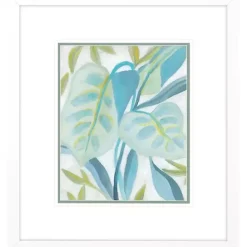 Kirklands Home Aqua Tropical Leaves II Framed Art Print Blue Best
