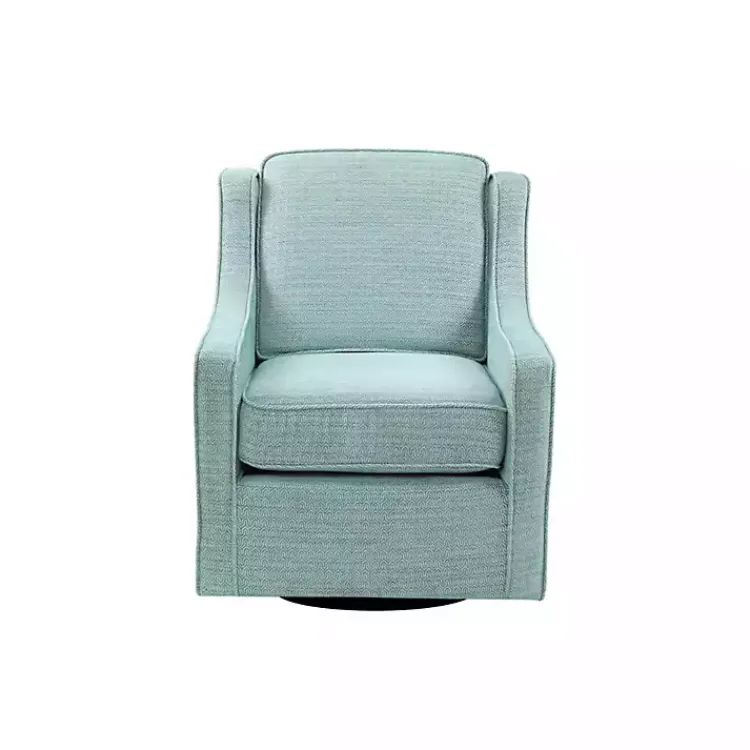 Kirklands Home Aqua Upholstered Swivel Accent Chair Blue Online