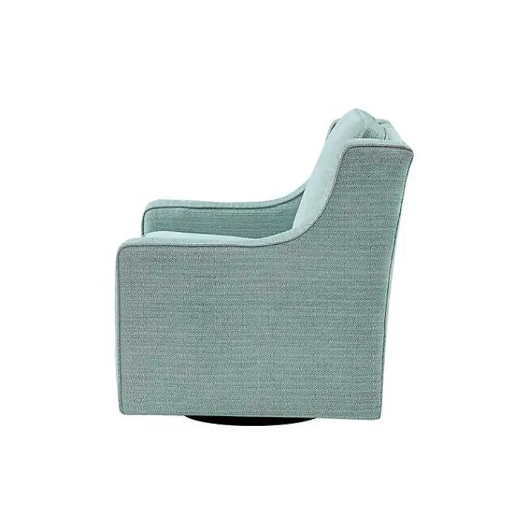 Kirklands Home Aqua Upholstered Swivel Accent Chair Blue Online