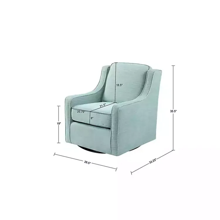 Kirklands Home Aqua Upholstered Swivel Accent Chair Blue Online