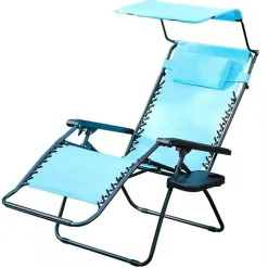 Kirklands Home Aqua Zero Gravity Chair with Sunshade and Tray New