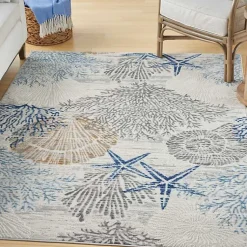 Kirklands Home Aquamarine Starfish Coastal Area Rug, 5x7 Online